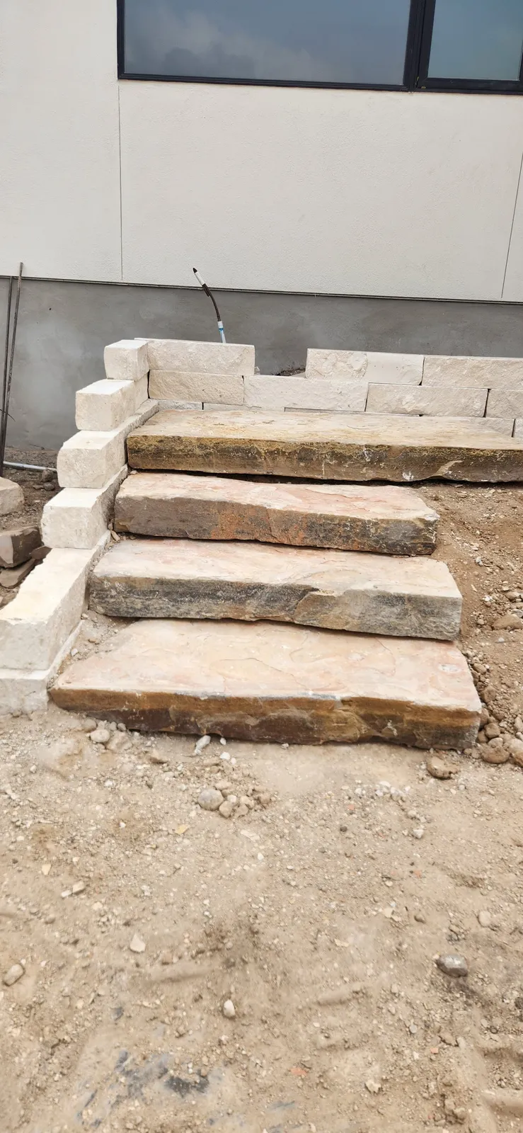 Natural stone garden stairs